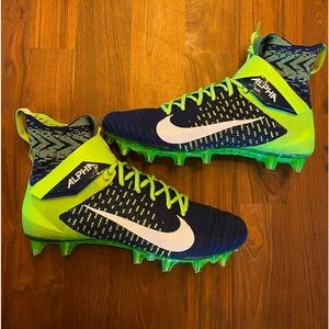 Nike Alpha Menace Elite 2 Flyknit Football Cleats Seattle Seahawks BV2077 400